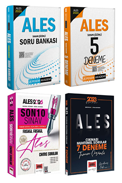 Pegem Akademi Yayıncılık 2026 ALES Soru Bankası+ 5 Deneme+ Son 10 Sınav Çıkmı...