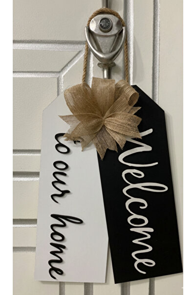 PAŞAOĞLU PLEKSİ yapışkansız asma ipli Welcome -to Our Home Kapı Süsü