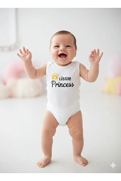 Yonca Çocuk Fantastic Baby 2929 Princess Printed Suspender Bodysuit with Snap...