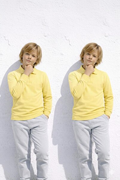 BAGİSTA BUTİK Unisex (Girls & Boys) Long Sleeve 2-Piece Polo Neck T-Shirt