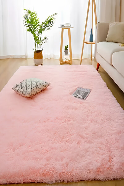KEVLİNE Yıkanabilir Kaymaz Taban Puffy Peluş Yumuşak Tuşeli Halı