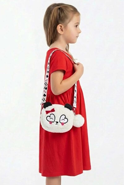 Efe Kız Çocuk Peluş Omuz Çantası Ayarlanabilir Askılı Astarlı En 17 Boy 14 Cm