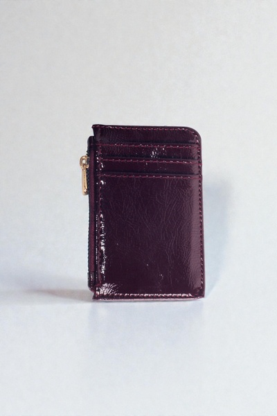 dericom محفظة صغيرة للنساء بسحاب وحامل بطاقات باللون الأحمر الداكن - متعددة ا...