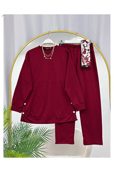 YEDİLALE Cotton Combed Casual Double Set with Detailing on the Sides