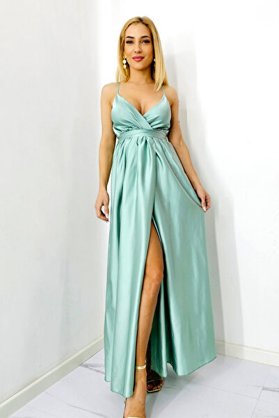 FashionForYou Jhade satin dress, cut-out cut, drawstring and thin straps, Ver...