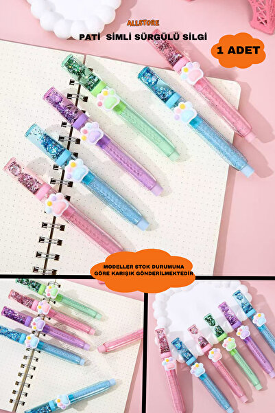 ALLStore PATİ DESENLİ SİMLİ KAYDIRMALI SİLGİ