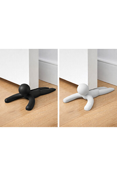 ARD Peyzaj Dekoratif 2'li Eğlenceli Kapı Stoperi Siyah ve Beyaz Renk 2 Adet