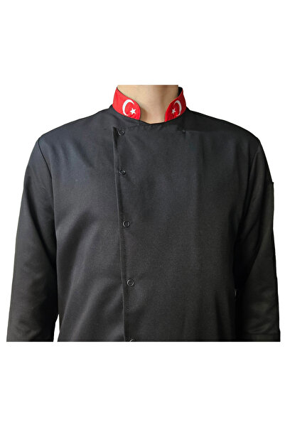 Ant Rotagrup Üniforma ve İş Elbiseleri سترة الطباخ – زي موحد للمطبخ بأكمام طويلة للجنسين بتفاصيل ياقة بألوان تركية