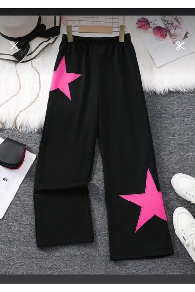 Kids Yıldız Baskılı Cepsiz Kadın Eşofman Yeni