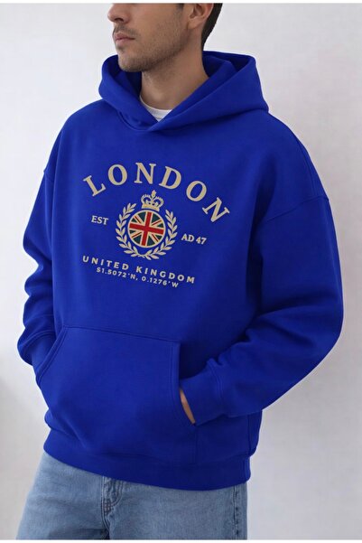 FUFLUNS سويت شيرت K بغطاء رأس مطبوع عليه لندن للجنسين