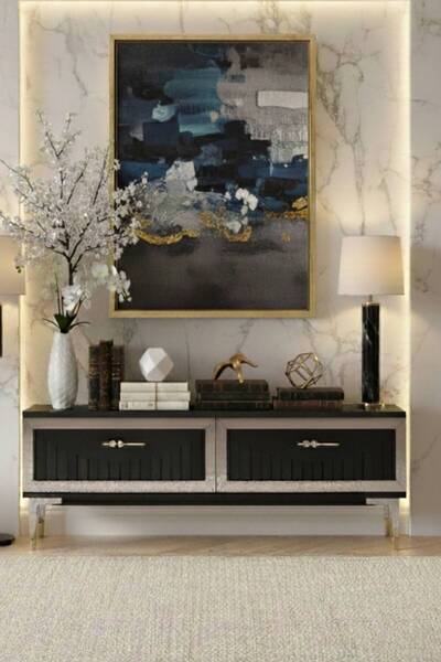 YUMEDİ DESİGN TSA1204AS - KEREM TV STAND , TV SEHPASI 120CM ANTRASİT-SİLVER
