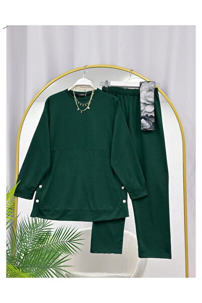 YEDİLALE Cotton Combed Casual Double Set with Detailing on the Sides