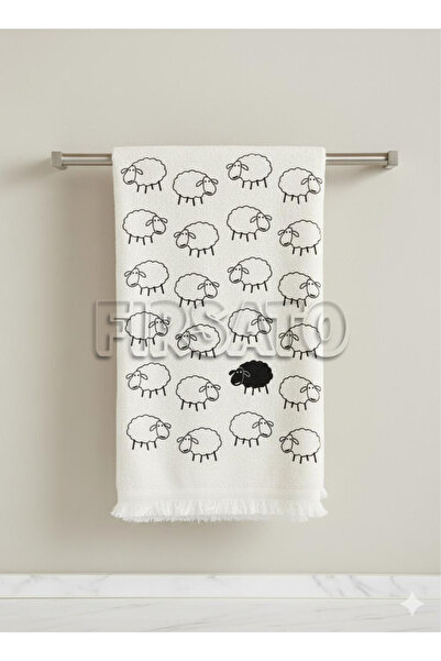 Fırsato Mutfak Havlusu 40x60cm | Kara Koyun Desenli | Pamuklu | 4'lü Set