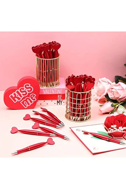 miyuki atelier Kalp Şekilli Tükenmez Kalem Hediyelik, Sevgililer Günü Hediyesi