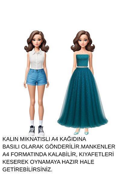 asya bijuteri Mıknatıslı Kız Oyun Seti | Manyetik Giydirme Bebek ve Kıyafetle...