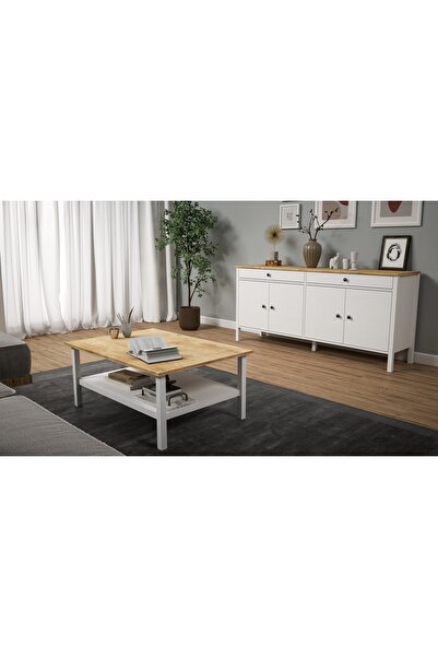 Sakura Ahşap Hunerika HELEN SET 21 konsol-orta sehpa takımı -Wood Beyaz-Minif...