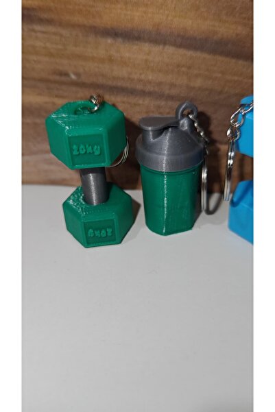 END Design مجموعة سلسلة مفاتيح رياضية مع أوزان يدوية وشيكير يصدر صوتًا / زينة للحقائب