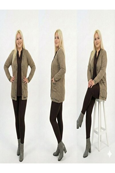 onno style women Banti Baklava Patterned Classic Knit Buttoned Jacket