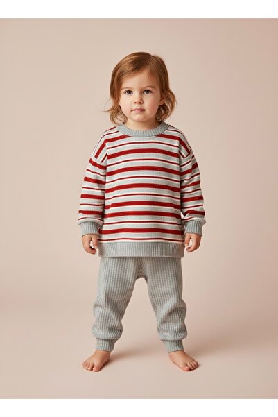 eradkids Organic Cotton Striped Top and Bottom Set / Baby Premium Double Set