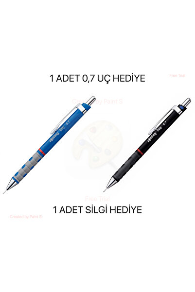 Rotring Versatil Tikky 0,7 Uçlu Kalem SİYAH MAVİ 2 ADET SET / 0,7 UÇ VE SİLGİ...