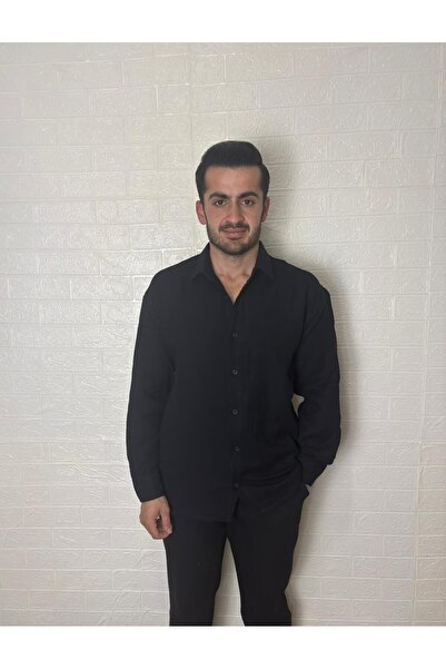 Butik Men's Muslin Linen Long Sleeve Shirt