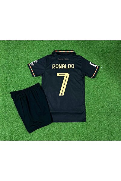 BYSPORTAKUS Portekiz 2026 Dünya Kupası Cristiano Ronaldo Çocuk Forması (Black)