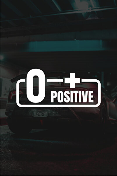Quart Aksesuar 0 + Pozitif Kan Grubu Motor Araba Cam Sticker 11 x 5 cm