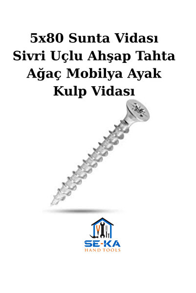 SEKA HAND TOOLS Sunta Vidası 5x80 Sunta Vidası-8 Cm Vida-25 Adet