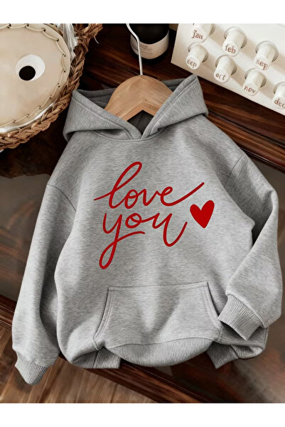 Sweet Cotton Love Printed unisex kangaroo pocket Hooded sweatshirt