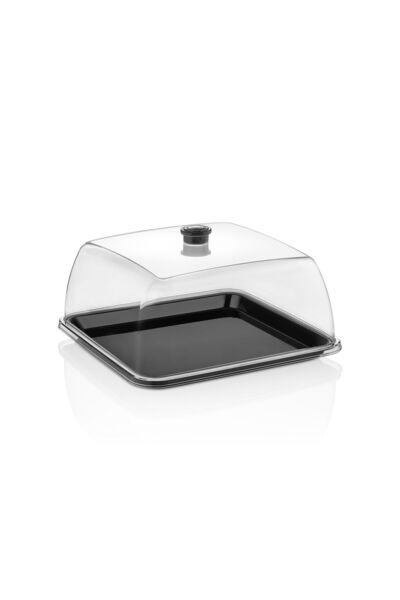 GastroPlast Kırılmaz (Pc) Fanus ve Tepsi Seti (280 x 280 Mm) - Kafe, Pastane ...