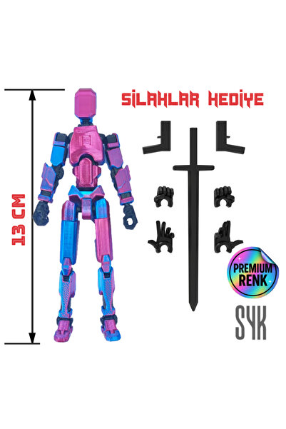 SYK Design Robot 13 Dummy Premium Çift Renk Mavi Mor  Tüm Eklemleri Hareketli...