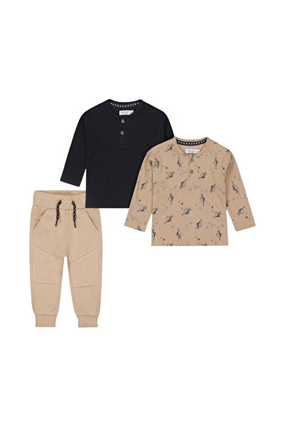 Dirkje طقم ولادي قطني من 2 تيشيرت وبنطلون - طوبي وكحلي | صاروخ