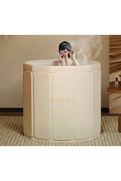 ELFKUT Yetişkinler İçin Katlanabilir ve Taşınabilir Küvet(Soğuk ve Sıcak Kull...