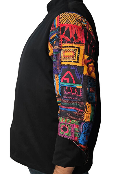 Ant Rotagrup Üniforma ve İş Elbiseleri Jachetă de bucătar cu model unisex, cu mânecă lungă, cu închidere cu apăsare, pentru bucătar, pentru bucătărie, cu model mozaic