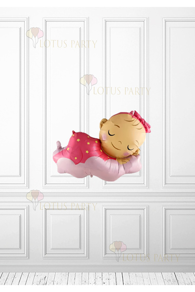LOTUS PARTY بالون فويل على شكل طفل نائم - بالون فويل على شكل طفلة نائمة في سح...