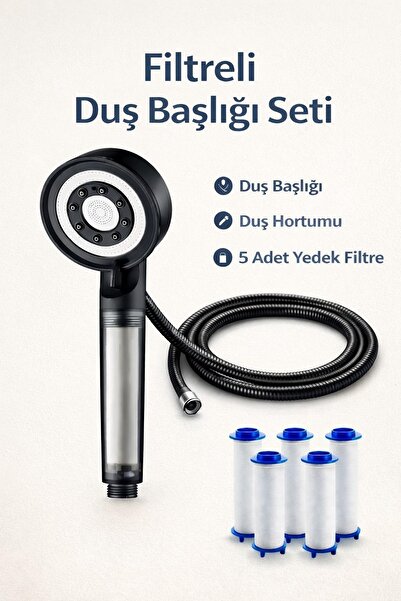 Kitchen Beauty Filtreli Duş Başlığı Hortum Ve 5 Adet Yedek Filtre | Su Arıtma...
