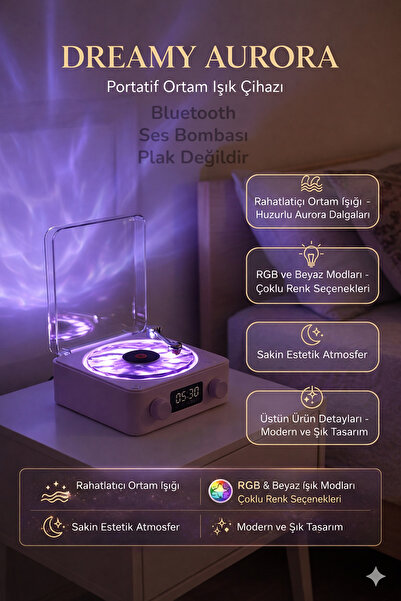 Kılıforyum 3D Nostalji Plak Bluetooth Hoparlör – Retro Pikap Tasarım, Ambiyan...