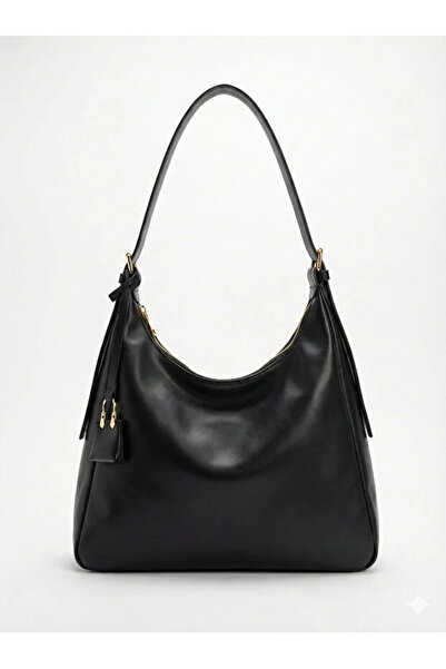 Zeyne حقيبة كتف نسائية من الجلد الصناعي الأسود Zyn01 مع سحاب قابل للتعديل وتف...