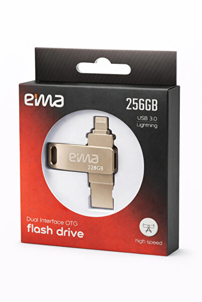 EİMA 256GB Dual Interface USB Flash Bellek | USB 3.0 OTG Depolama DRİVE