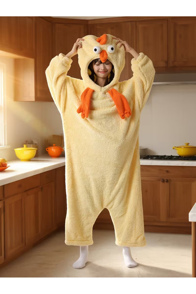 FESECRAFT Tavuk Motifli Kadın Kapüşonlu Giyilebilir Battaniye | Kalın, Sıcak,...