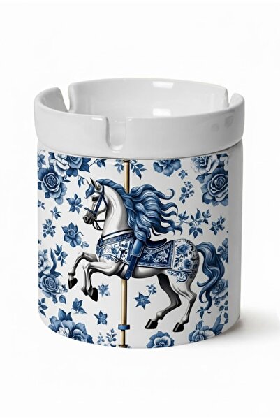 sartre art "Blue Blanc Serisi" Atlı Karınca Tasarımlı Kokusuz Söndür At Küllü...