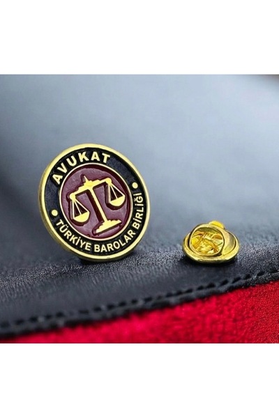 Kuyumcudan Avukat Rozeti -24 Ayar Altın Kaplama (925 Ayar Gümüş )