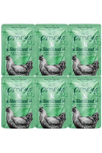 BRAMİA طعام رطب للقطط بنكهة الدجاج والتونة في الجيلي للقطط المعقمة - 6 أكياس ...