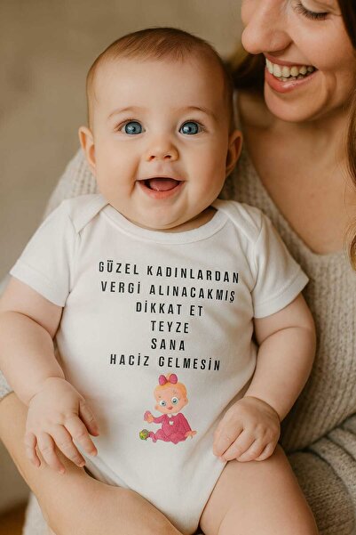 ZALKAYA Yazılı Zıbın Teyze Yazılı Bebek Zıbını