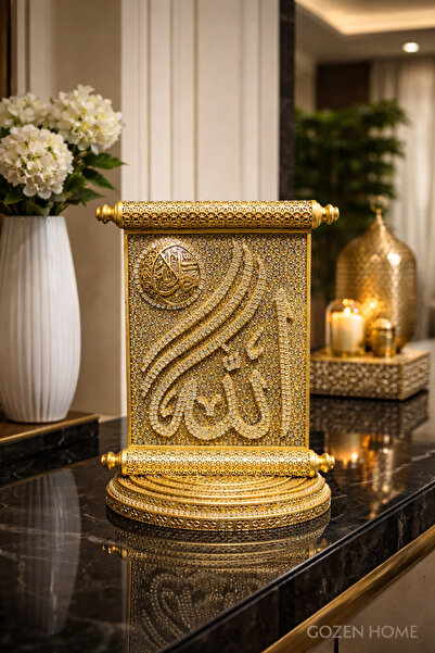 GZNDEKOR Allah Lafzı Taşlı Masaüstü Dekor Ürünü