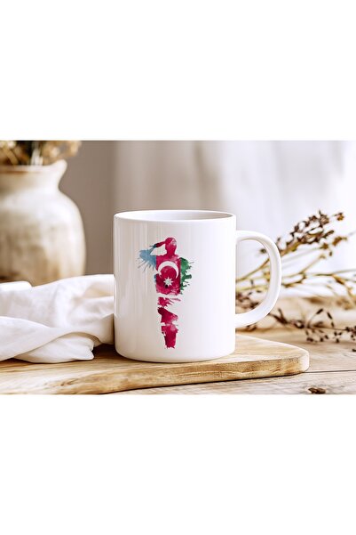 Beramussa Azerbaijan Soldier Silhouette Flag Design Mug - National and Stylis...