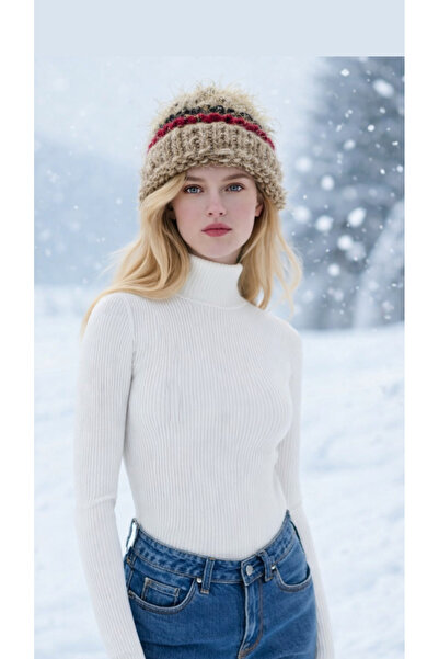 Tanem Çarşı Bere Renkli Yünlü Elörgüsü Tasarım