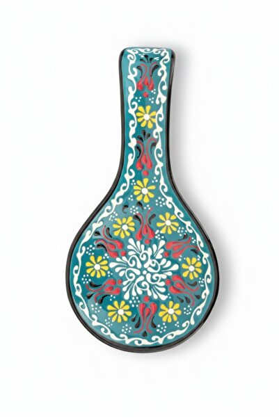 Artiser Handmade Ceramic Spoon Rest, Hand-Painted Ceramic Spoon Rest, Decorative Hand-Painted Ceramic Spoon Rest