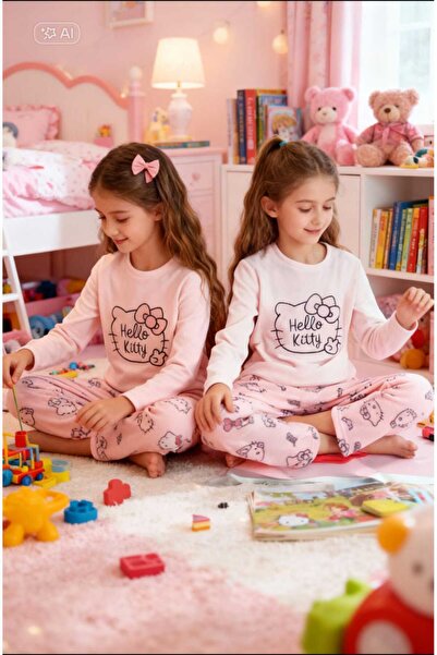 NiCe İç Giyim Hello Kitty Temalı Pembe Kız Çocuk POLAR Pijama Takımı