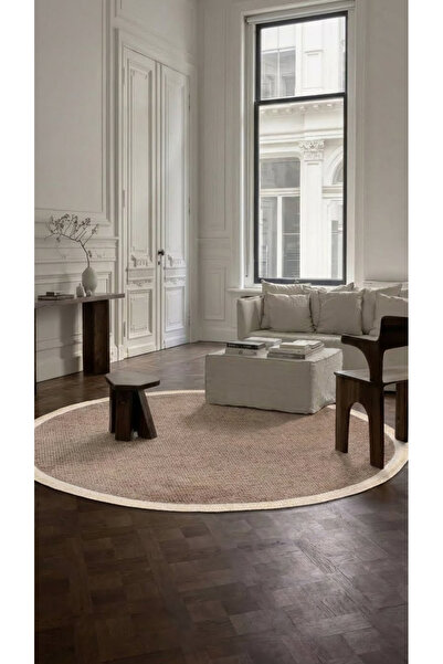 Halispecial Aheste-Bej-Yuvarlak-Salon-Oturma Odası-Mutfak-Modern-Kilim-Yıkana...